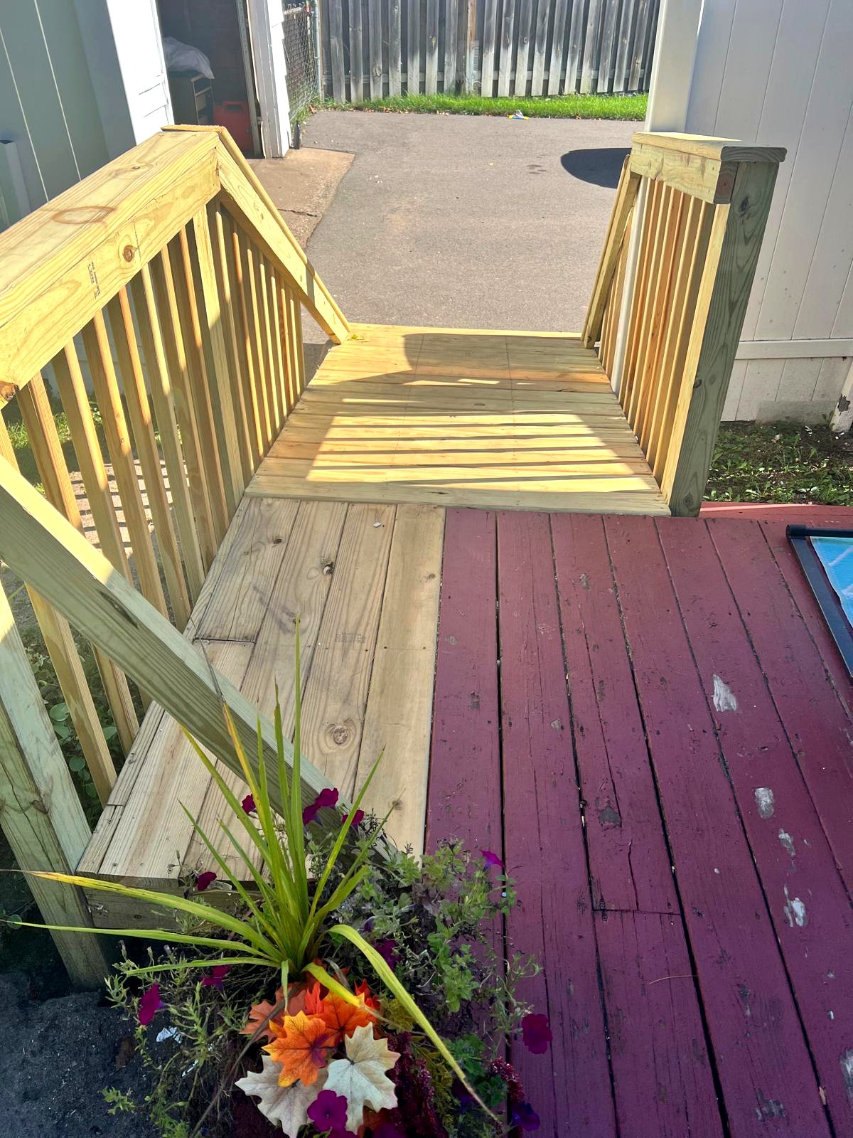 Ramp entry transition from driveway